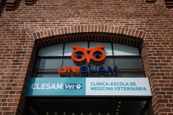 Fachada da CLESAM Vet, a clínica-escola de Medicina Veterinária